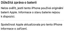 iPhone výměna baterie notifikace